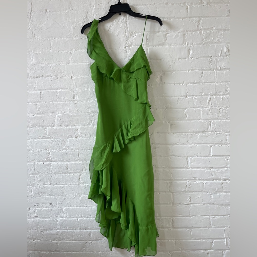 Mango Green Ruffle Maxi Dress - Picture 2 of 11